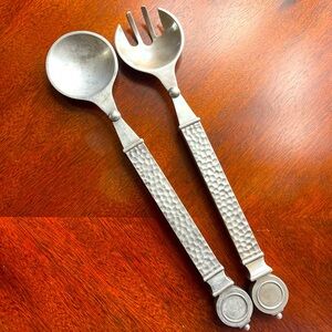 Southern Living At Home hammered serving set. Large spoon and fork.